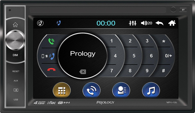 2DIN Prology MPV-120 мон.6.2" вход ПДУ/USB/BT