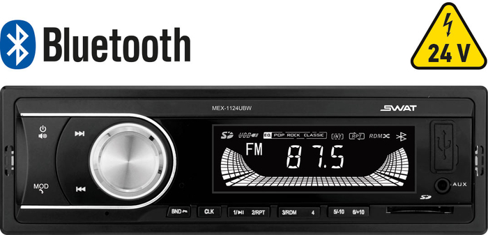 Swat MEX-1124UBW проигрыватель 24v FM/USB